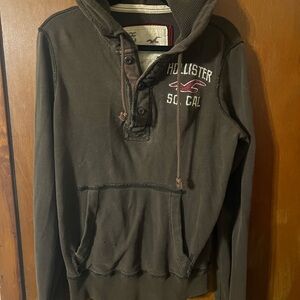Hollister Men's Dark Brown Hoodie